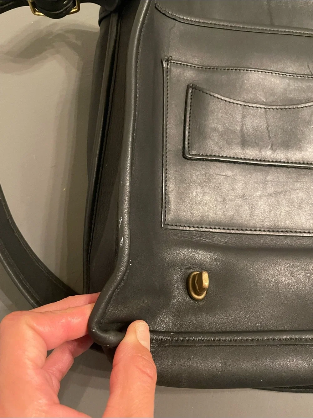 Vintage Y2K Coach Essex Black Leather Briefcase - Double Turnlock